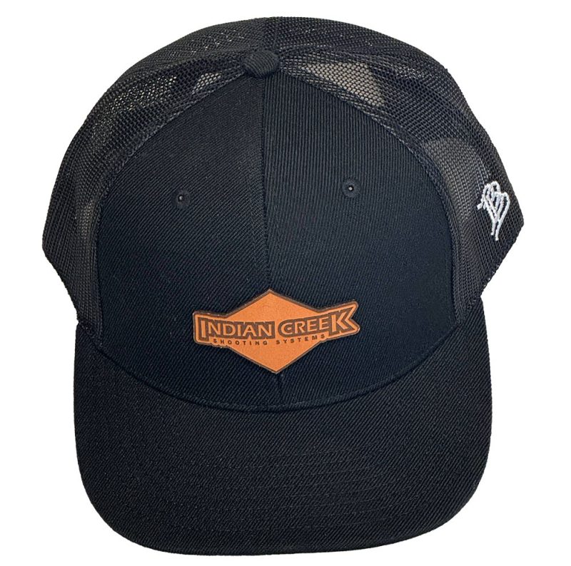 Indian Creek hat w leather diamond patch - black front